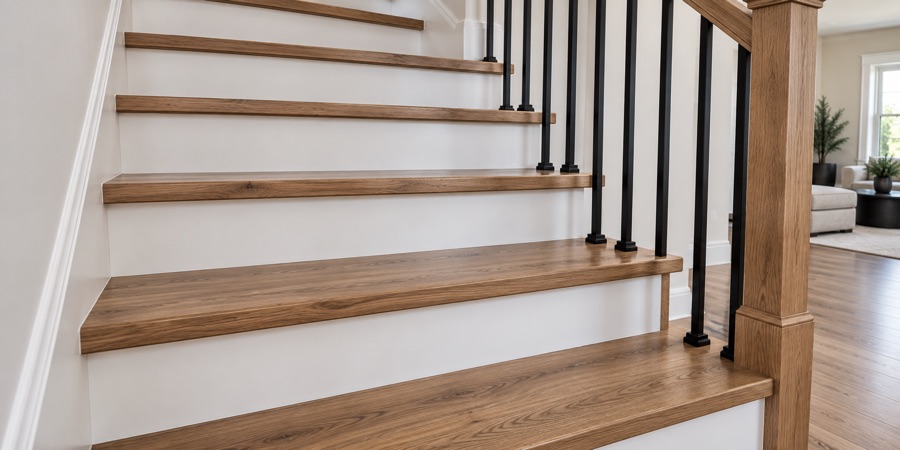 Stair treads and trim installation